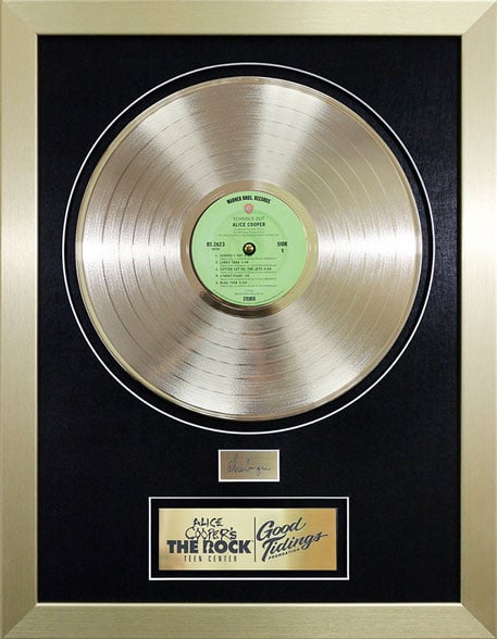 Custom Framed Alice Cooper Gold Record Hall of Frames Arizona