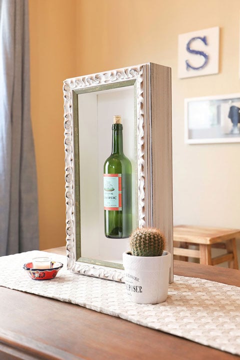 Housewarming Custom Framed Wine Bottle Hall of Frames Arizona