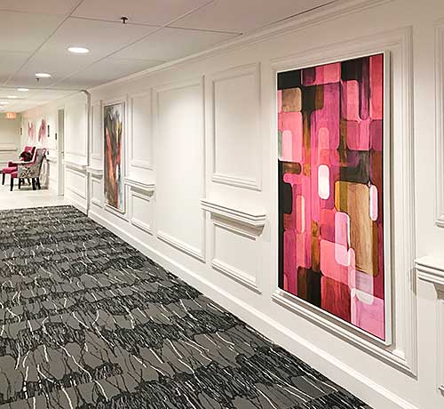 Commercial healthcare office with large art piece by Hall of Frames Arizona