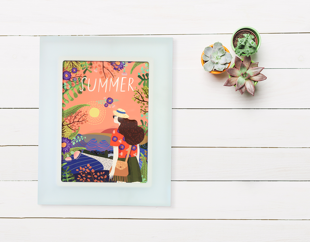 Frosted Framed Summer Print