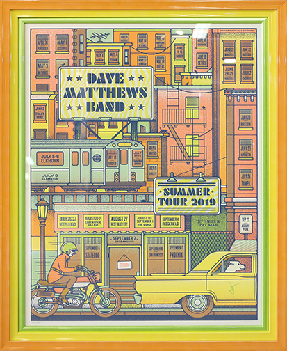 Custom Framed colorful Dave Matthews Poster Hall of Frames Arizona