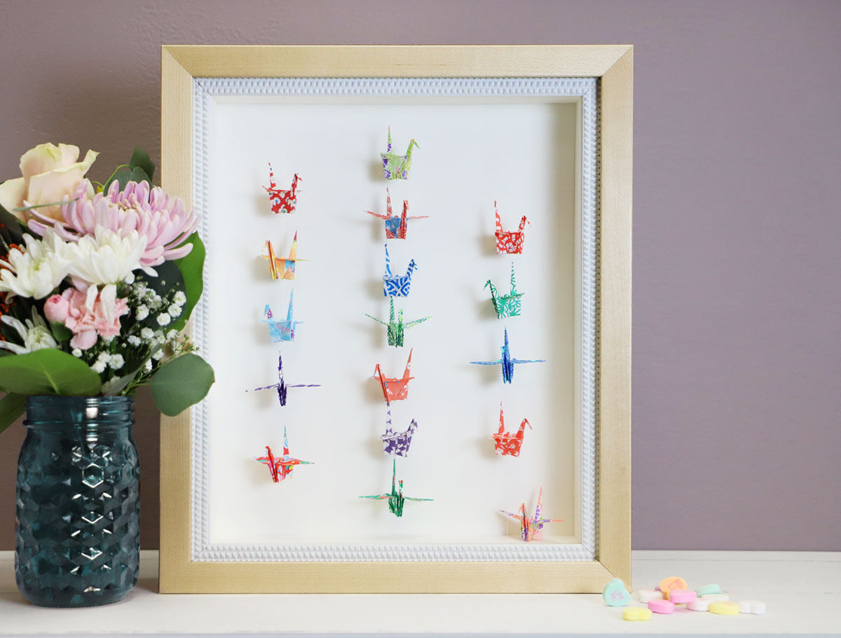 Framed Paper Cranes