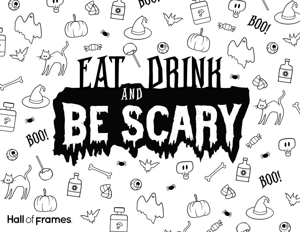 Eat, Drink and Be Scary Coloring Page