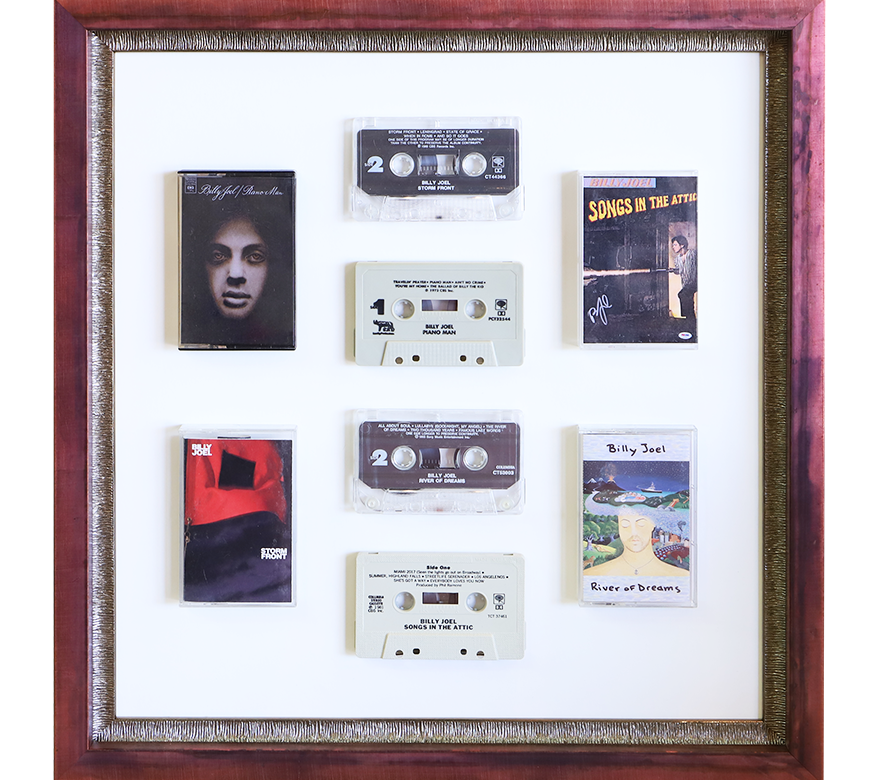 Custom Framed Vintage Billy joel Cassette Tapes from Hall of Frames Arizona