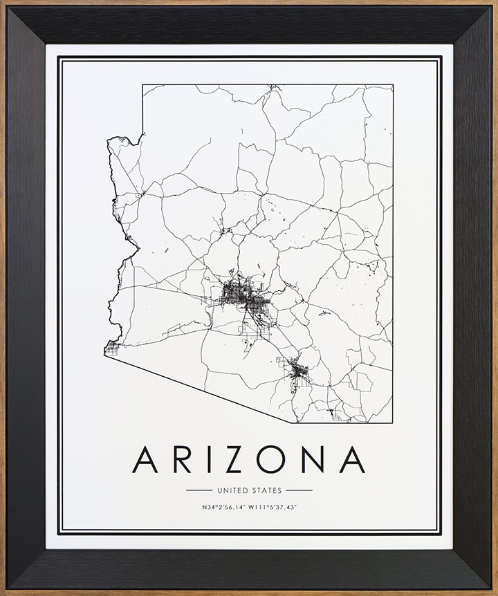 Framed Arizona Map