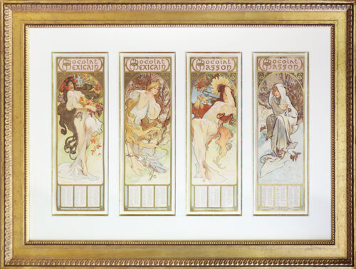 4 framed Chocolat Illustrations Hall of Frames Framing Store Arizona Scottsdale Gilbert Chandler Desert Ridge Phoenix Peoria Paradise Picture Frame