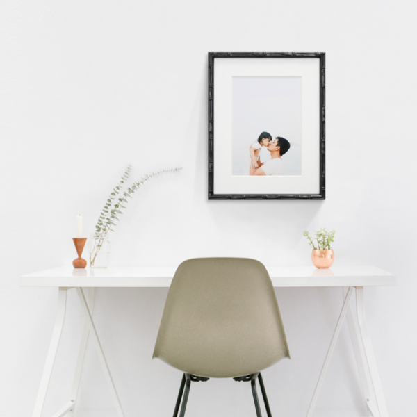 Douglas Black Bamboo online custom frame and print above a desk Hall of Frames Arizona
