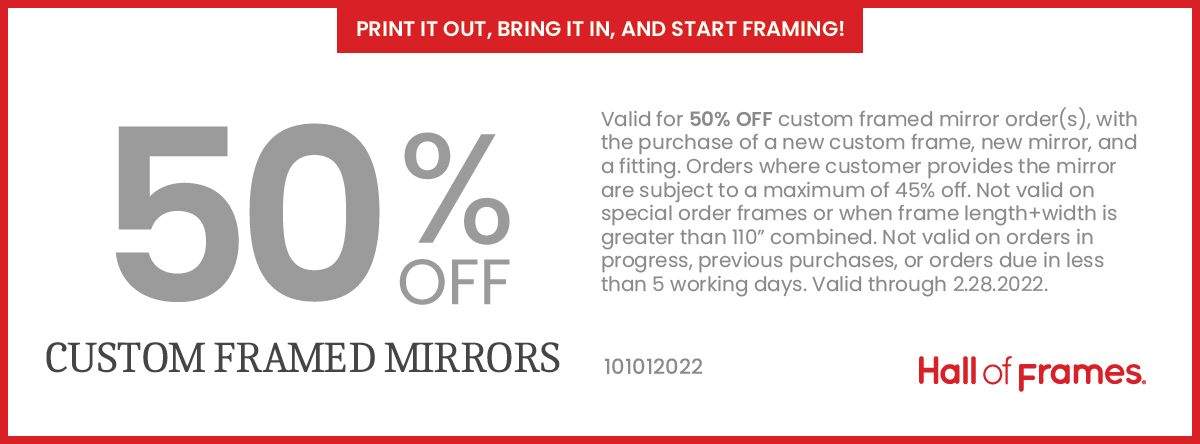 50% OFF Custom Framed Mirrors Coupon