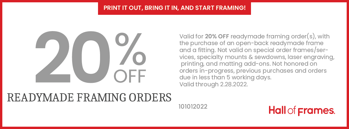 20% OFF Readymade Framing Orders Coupon