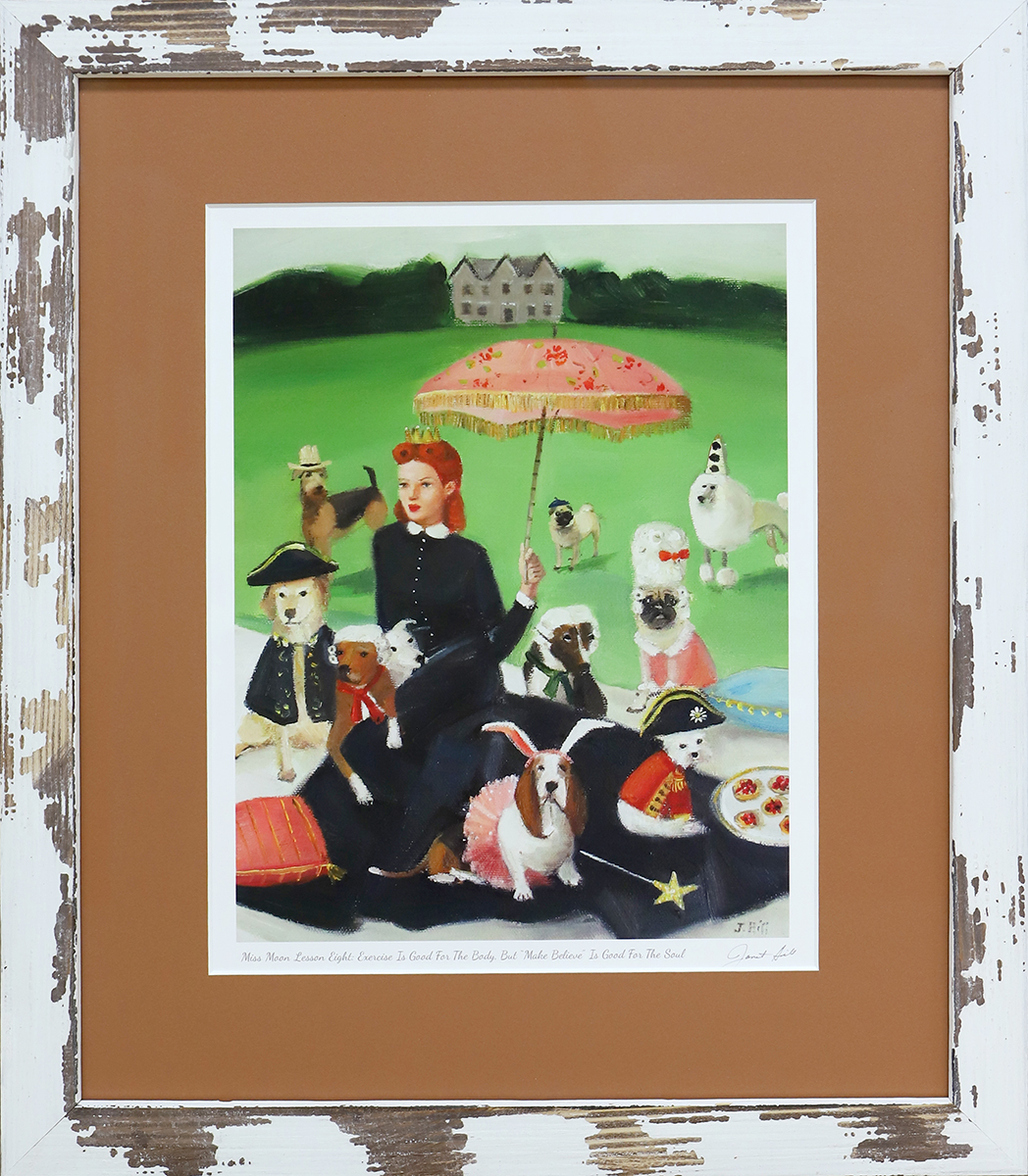 Custom Framed Dog Tea Party Art