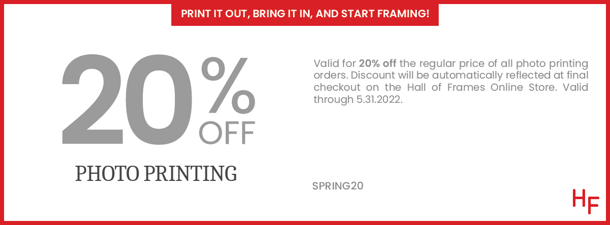 20% off Photo Printing Hall of Frames Arizona