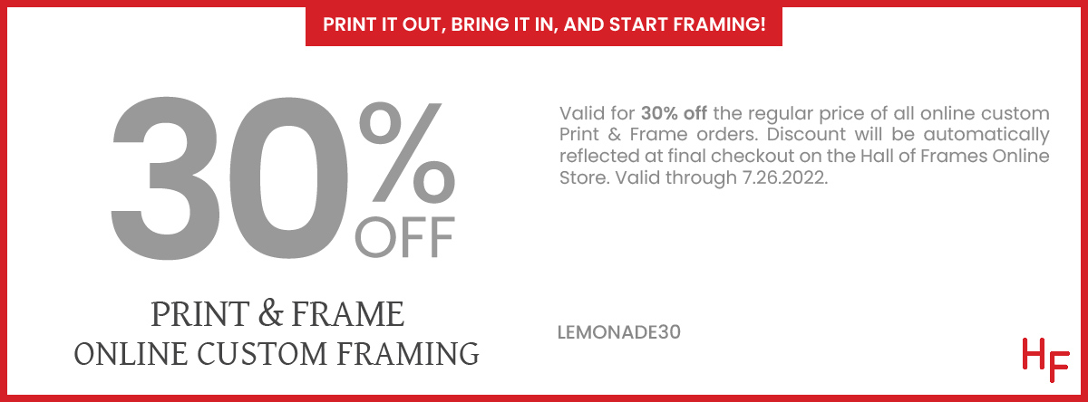30% Off Print & Frame (Online Custom Framing)