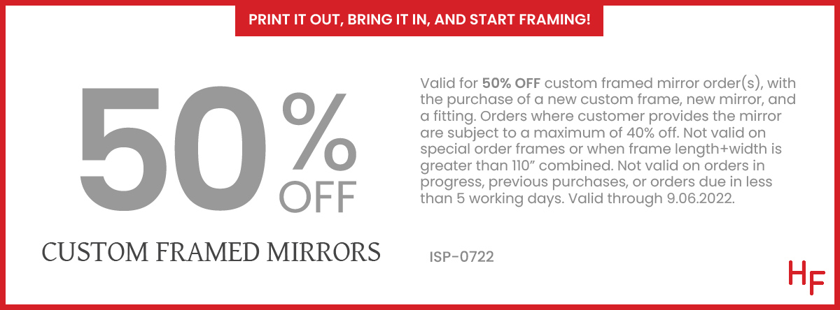 50% off custom framed mirrors | Hall of Frames Arizona