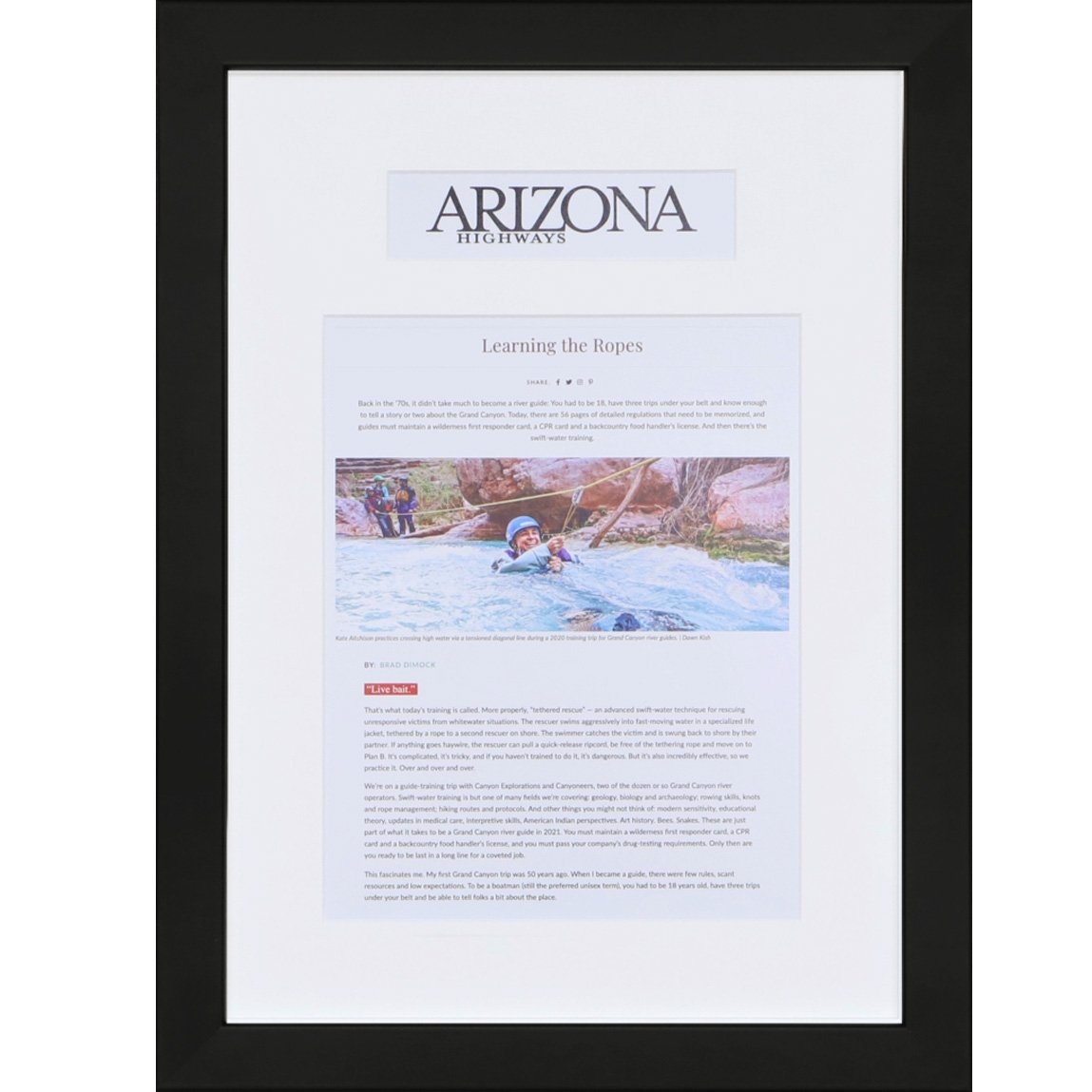 photo of a framed digital article with headline cutout Hall of Frames