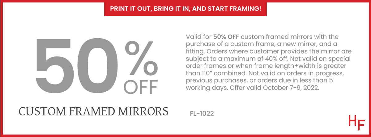 50% Off Custom Framed Mirror Orders | Hall of Frames Arizona