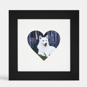 A photo of custom framed heart image in our Bennet frame by Hall of Frames