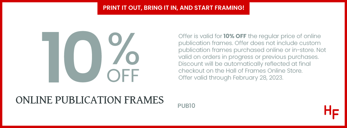 10% off Online Publication Frames