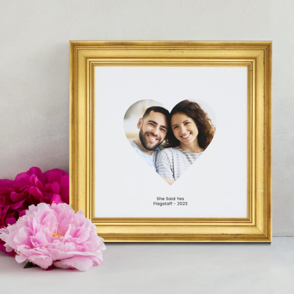 A photo of custom framed heart image in our Wilkes frame by Hall of Frames