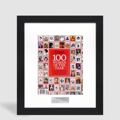 A photo of custom framed magazine cover by Hall of Frames