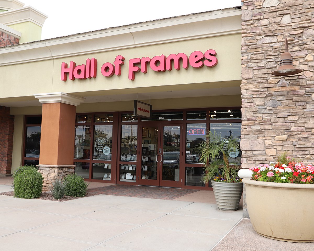 Photo of the Gilbert Hall of Frames storefront