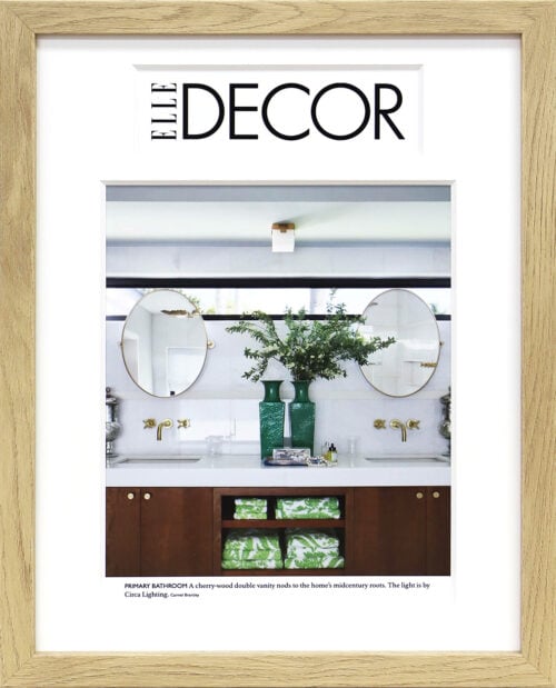 A Elle Decor article framed by Hall of Frames.