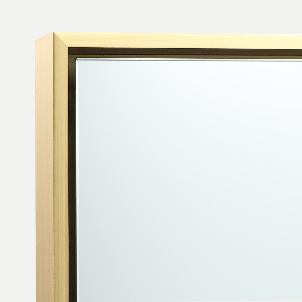 A photo of a custom framed float mirror corner Hall of Frames