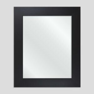 An image of a 2in wide custom framed black mirror. 