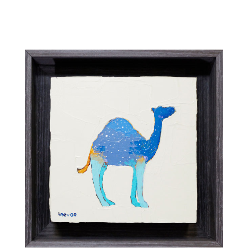 A photo of a piece of original art featuring a camel.