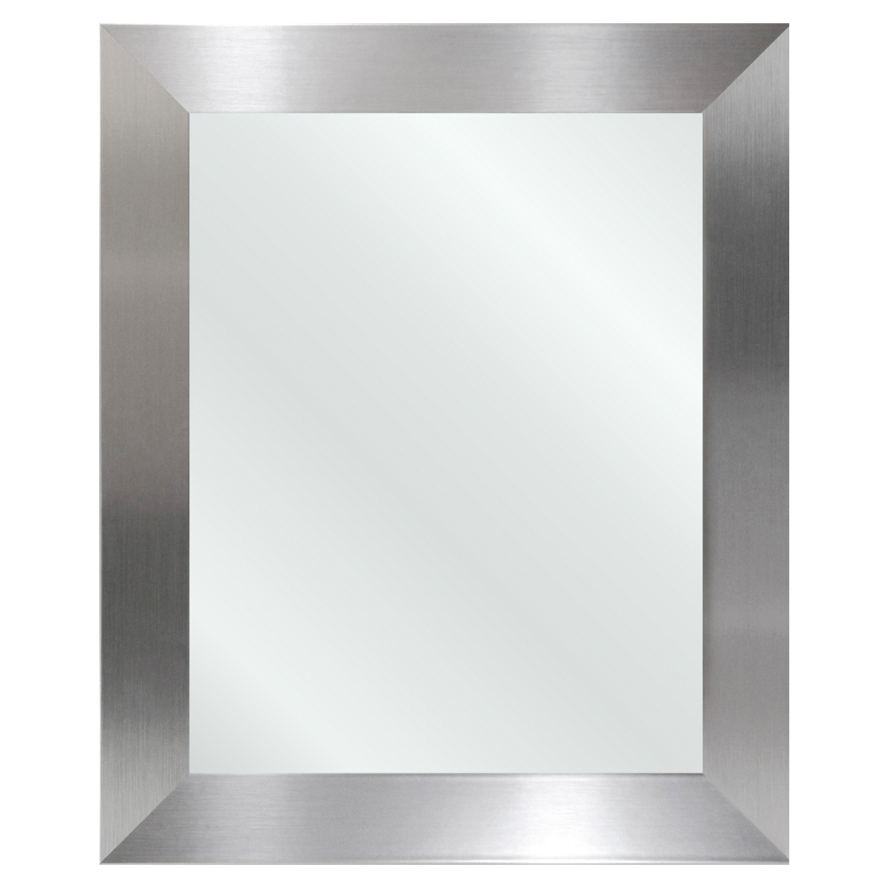 A photo of a custom framed stainless steel mirror from Hall of Frames