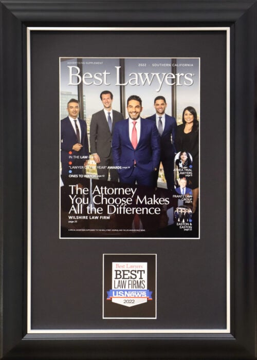 A photo of a custom framed Best Law Firms magazine cover by Hall of Frames