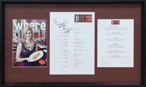 A photo of a custom framed Philadelphia Where Magazine Article Chef Feature by Hall of Frames