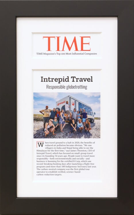 A photo of a custom framed Time Magazine online article framed by Hall of Frames