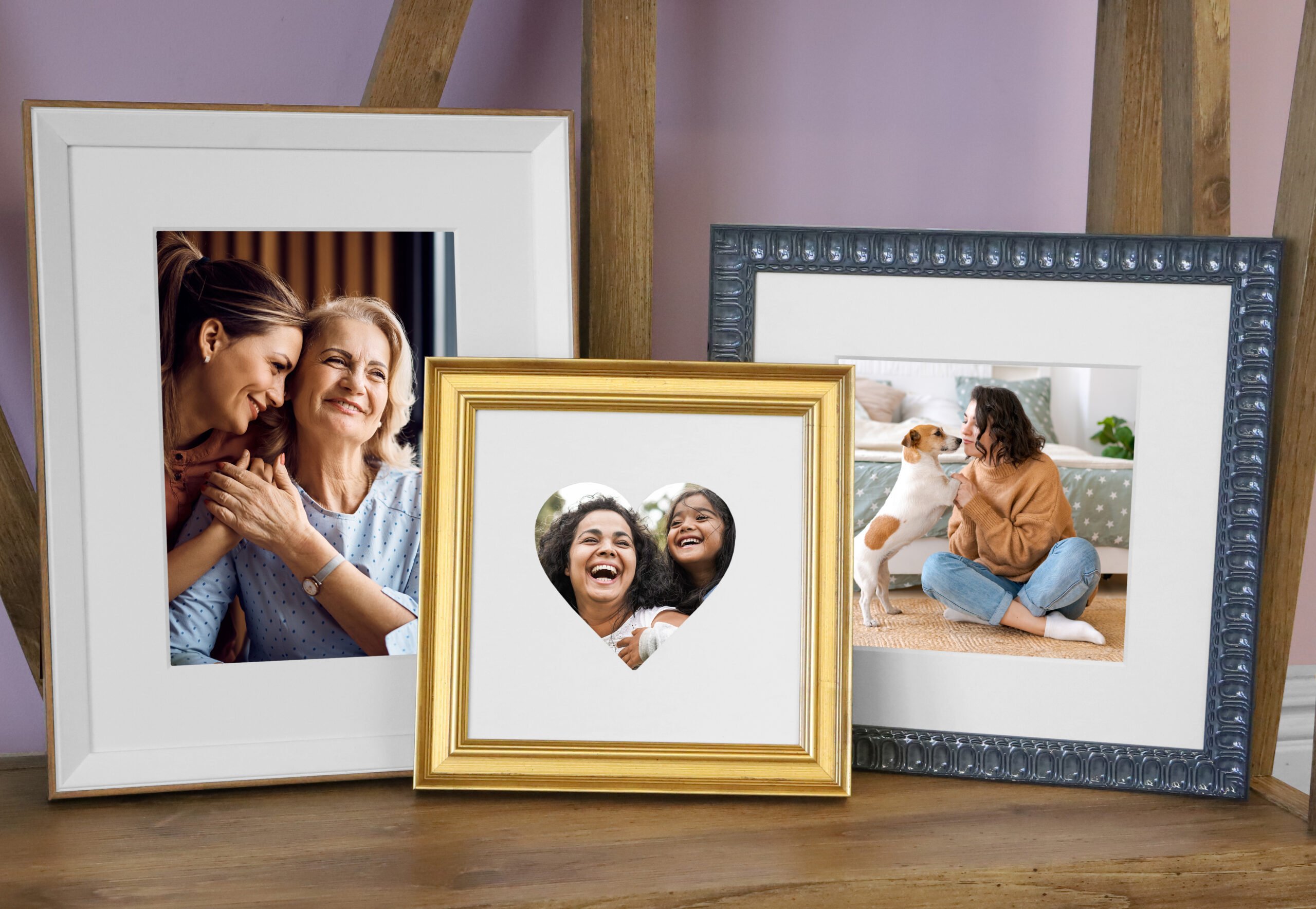A photo of a selection of Hall of Frames Upload & Frames featuring women for Mother's Day.
