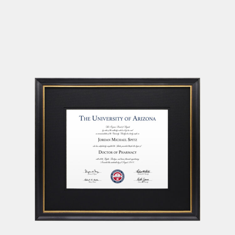 Doctoral, PhD, Law Degree Diploma Frame, Black & Gold, 11x14 | Frame ...