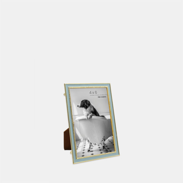 Metal Photo Frame - Gold Enameled Baby Blue, 4x6