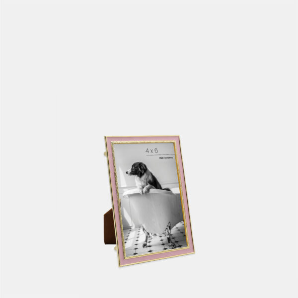 Metal Photo Frame - Gold Enameled Pink, 4x6