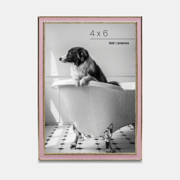 Metal Photo Frame - Gold Enameled Pink, 4x6 - Image 2