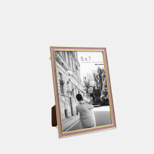 Metal Photo Frame - Gold Enameled Pink, 5x7