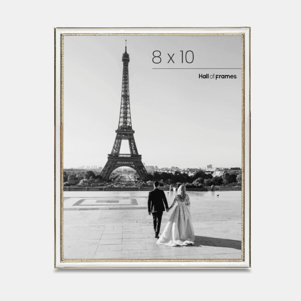 Metal Photo Frame - Gold Enameled White, 8x10 - Image 2