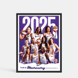 Framed Poster of Phoenix Mercury Team with Tip Off Frame Option