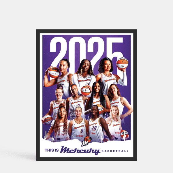 Framed Poster of Phoenix Mercury Team with Tip Off Frame Option