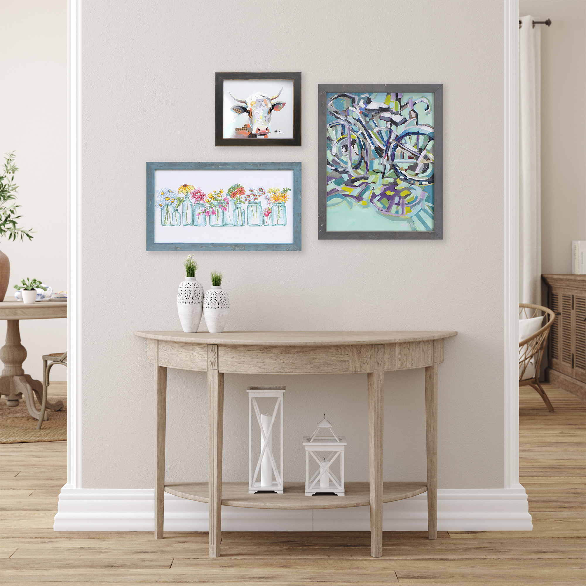 Scene of a creative custom frame gallery wall