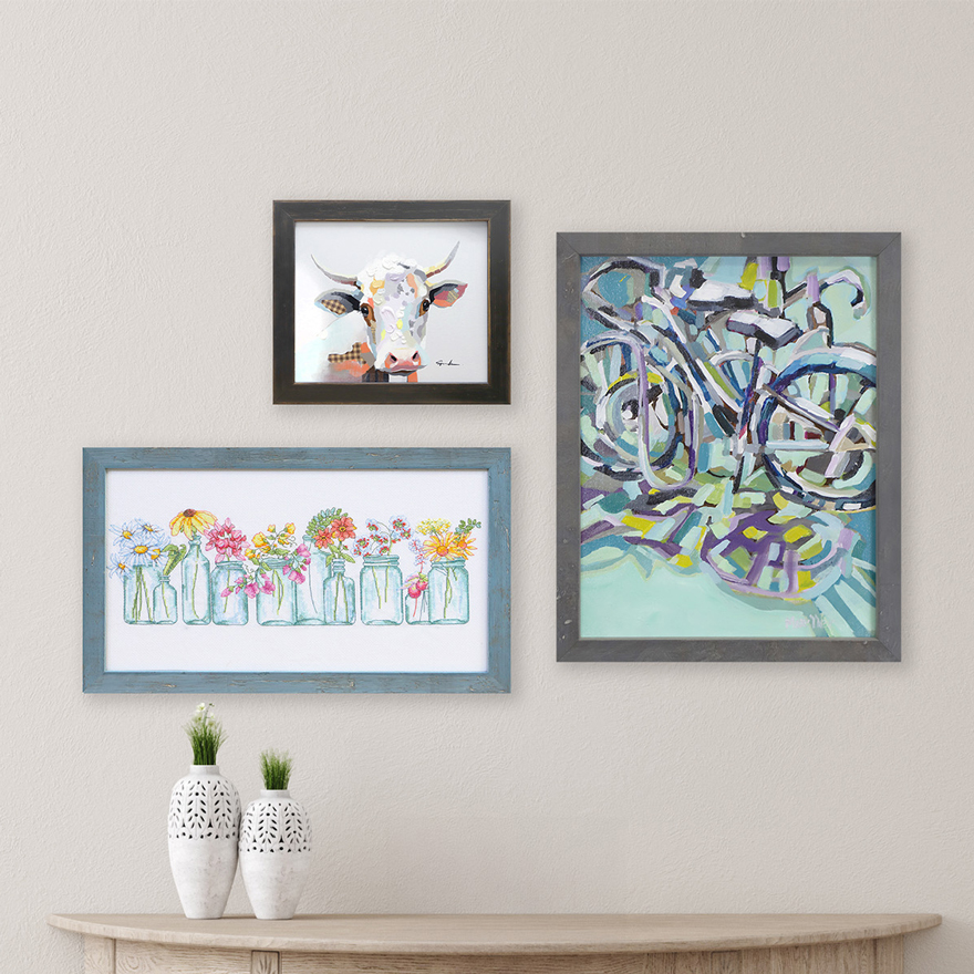 Scene of a creative custom frame gallery wall