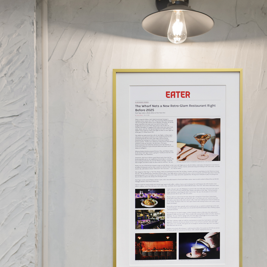 Publication frame in scene of restaurant featured press