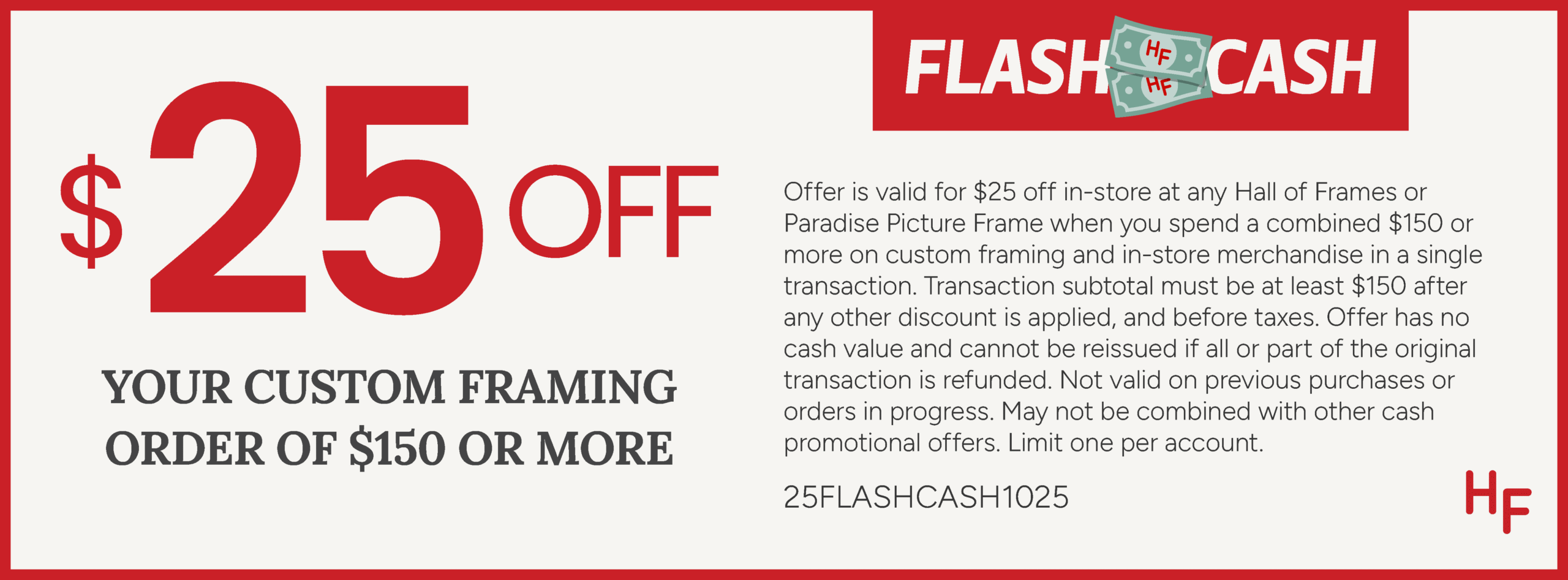 $25 Flash Cash - Oct 2 to Oct 5, 2025