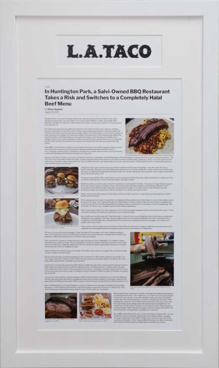 Framed Online Restaurant Publication