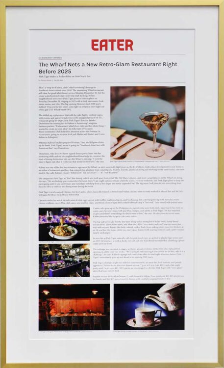 Framed Online Restaurant Publication