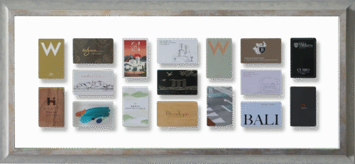 Framed Hotel Key Card Collection