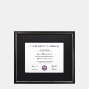 11x14 Thin Black and Silver PhD Law Degree Frame Black Mats