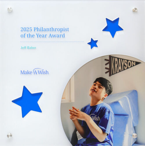 Custom Acrylic Standoff Award Plaque for Make-A-Wish